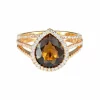 Bague Quartz fumé et Diamants