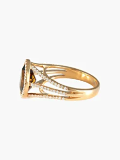 Bague Quartz fumé et Diamants