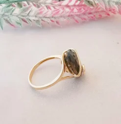 Bague Quartz fumé Or Jaune