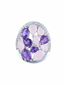 Bague quartz rose Améthystes