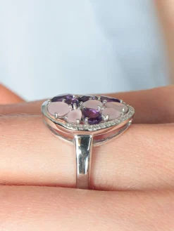 Bague quartz rose Améthystes