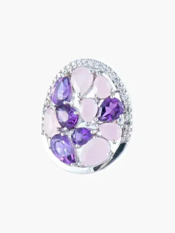 Bague quartz rose Améthystes