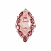 Bague Quartz rose Tourmalines Diamants