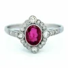 Bague "Quatrefoil" Platine Diamant Rubis