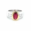 Bague Rafinée: Or Bi-Colore 18ct, Rubis, Baguettes
