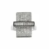 BAGUE RECTANGLE OR & DIAMANTS