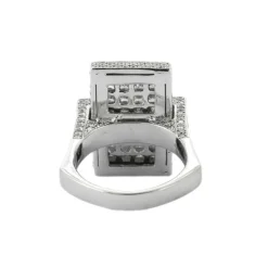 BAGUE RECTANGLE OR & DIAMANTS