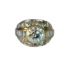 Bague Retro Or Jaune & Diamants