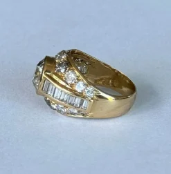 Bague Retro Or Jaune & Diamants