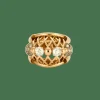 BAGUE RETRO OR JAUNE ET DIAMANTS