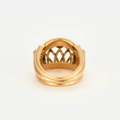BAGUE RETRO OR JAUNE ET DIAMANTS