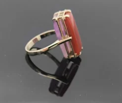 Bague reversible vintage or améthyste agate