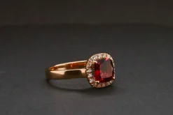 Bague Rhodolite Et Diamant Rose
