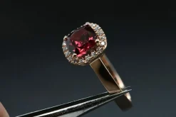 Bague Rhodolite Et Diamant Rose