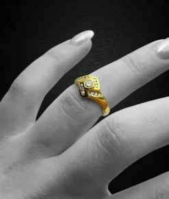 Bague rhomboïde avec diamants, années 1990
