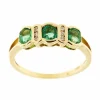Bague Riviera avec émeraudes et diamants