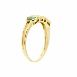 Bague Riviera avec émeraudes et diamants