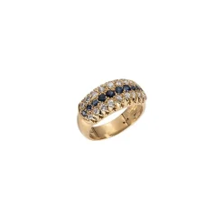 Bague Rivière de diamants et saphirs