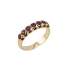 Bague rivière en or jaune avec rubis