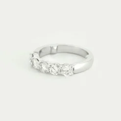 Bague Rivière or blanc diamants