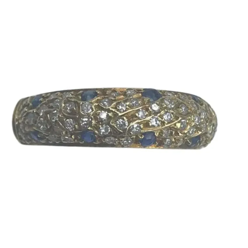 Bague rivière saphirs et diamants