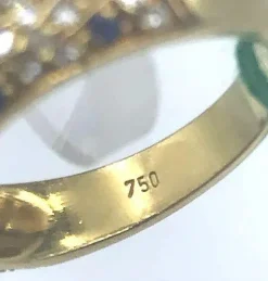 Bague rivière saphirs et diamants