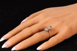 Bague romantique Belle Époque Toi et Moi avec diamants