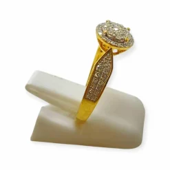 Bague rond pavage diamants