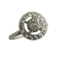 Bague ronde Art Déco diamants