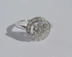 Bague ronde Art Déco diamants