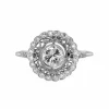 Bague ronde dentelle de platine et diamants