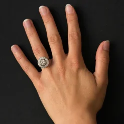 Bague ronde diamants art déco