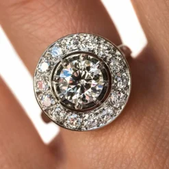 Bague ronde diamants art déco