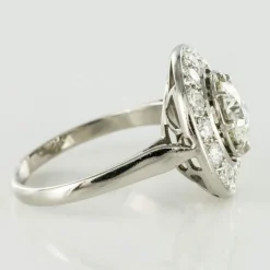 Bague ronde diamants art déco