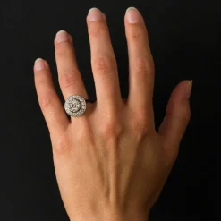 Bague ronde diamants art déco