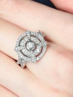 Bague Ronde Double entourage Diamants