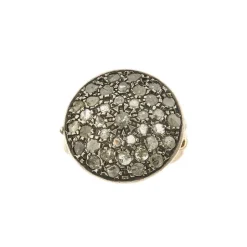 Bague ronde en or jaune avec diamants