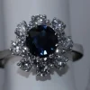 Bague ronde Saphir & Diamant en or blanc