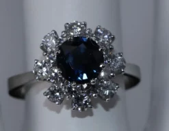 Bague ronde Saphir & Diamant en or blanc