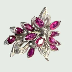 BAGUE ROSE AU DESIGN CONTEMPORAIN DES ANNÉES 1940-1950