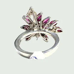 BAGUE ROSE AU DESIGN CONTEMPORAIN DES ANNÉES 1940-1950