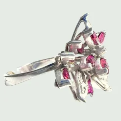 BAGUE ROSE AU DESIGN CONTEMPORAIN DES ANNÉES 1940-1950