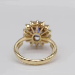Bague Rosette avec Saphir et Diamant