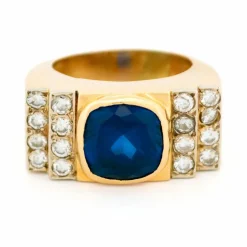 Bague Réservoir Saphir Diamant