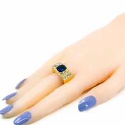 Bague Réservoir Saphir Diamant