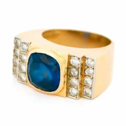 Bague Réservoir Saphir Diamant