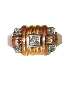 Bague Rétro 1949 or et diamants