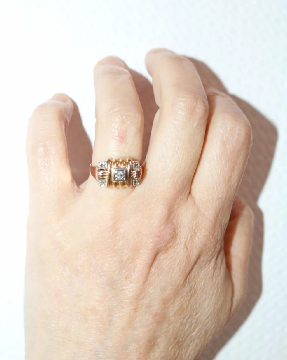 Bague Rétro 1949 or et diamants