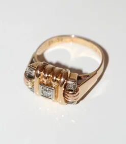Bague Rétro 1949 or et diamants