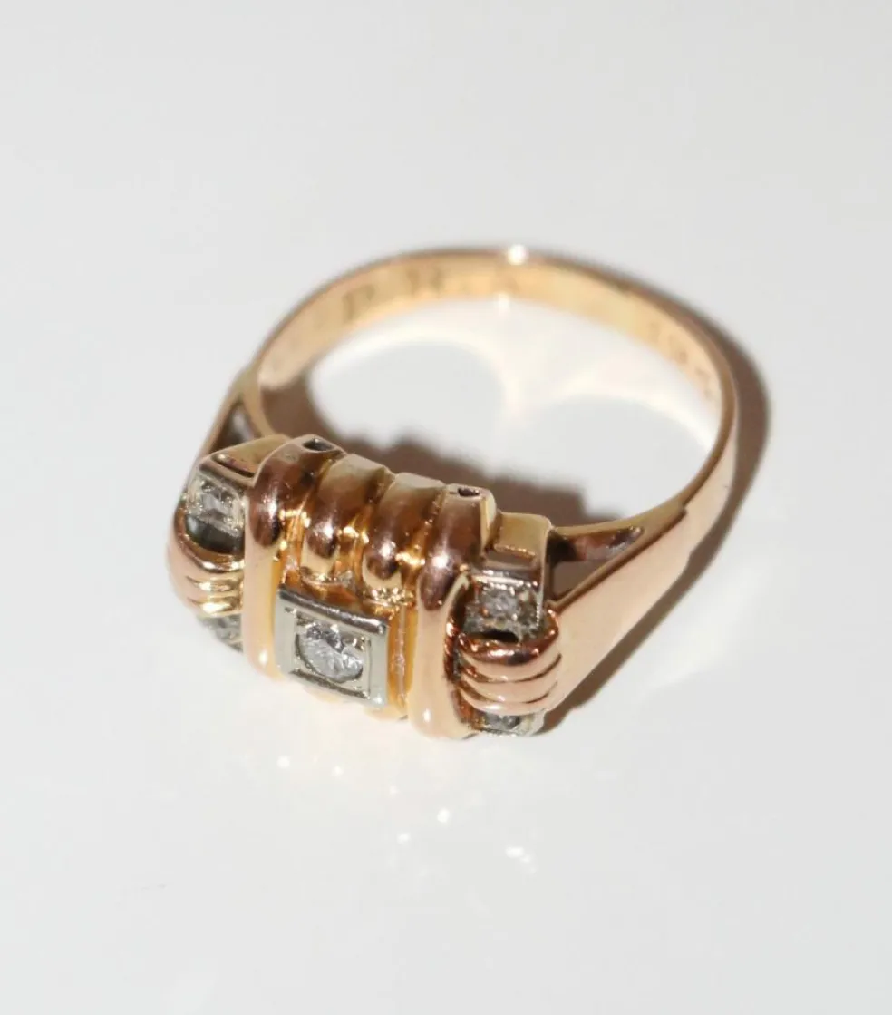 Bague Rétro 1949 or et diamants